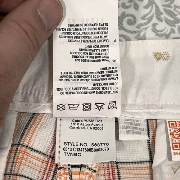 PUMA DryCELL Plaid Tech Golf Shorts White Multi Color Size 32 NWT Performance - Picture 9 of 15